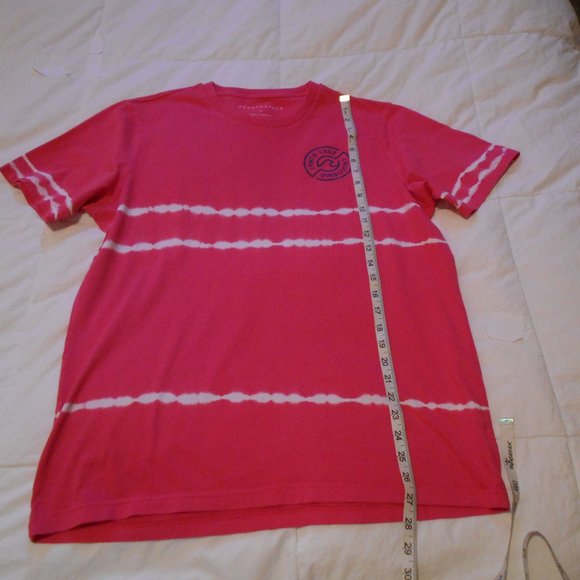 Aeropostale Crew T-Shirt L Tie Dye Hot Pink White - Picture 11 of 16